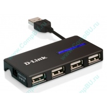 Карманный USB 2.0 концентратор D-Link DUB-104 в Домодедово, USB хаб DLink DUB104 (Домодедово)