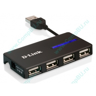 Карманный USB 2.0 концентратор D-Link DUB-104 в Домодедово, USB хаб DLink DUB104 (Домодедово)